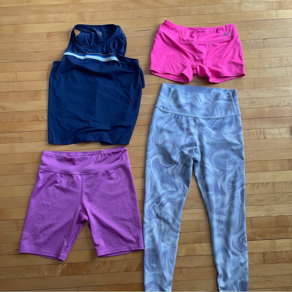 Athletic Wear Set - leggings, shorts and tank top in size large